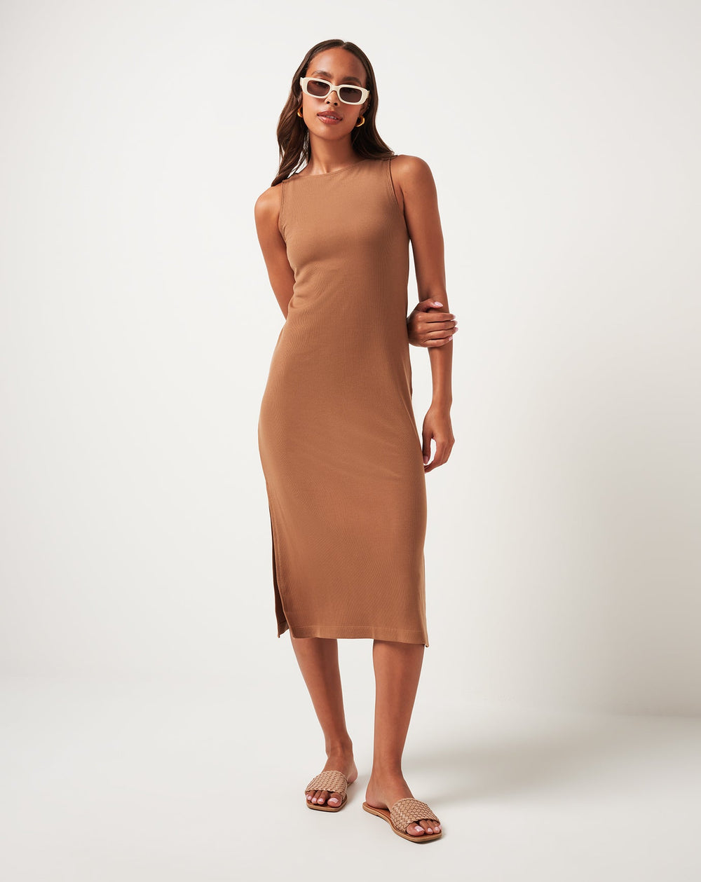 Cloud Rib Hadley Wood Dress Women/Chestnut
