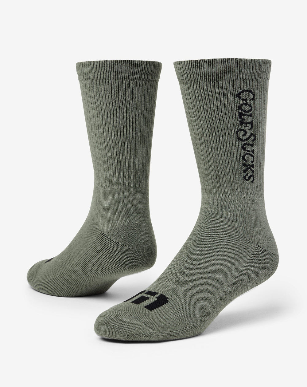 Golf Sucks Crew Sock Accessories/Dark Olive