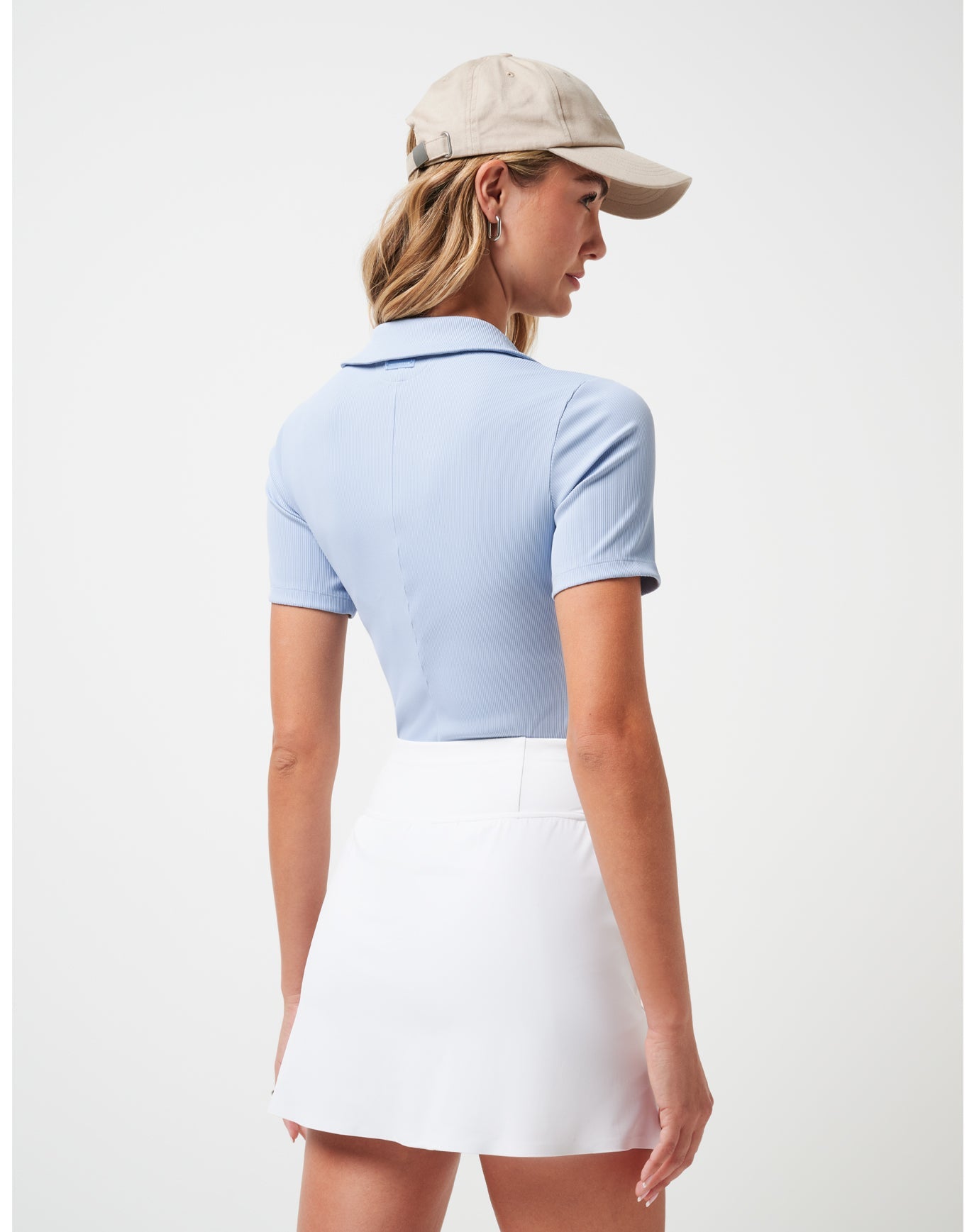 Moveknit Vneck Polo Golf/Brunnera Blue