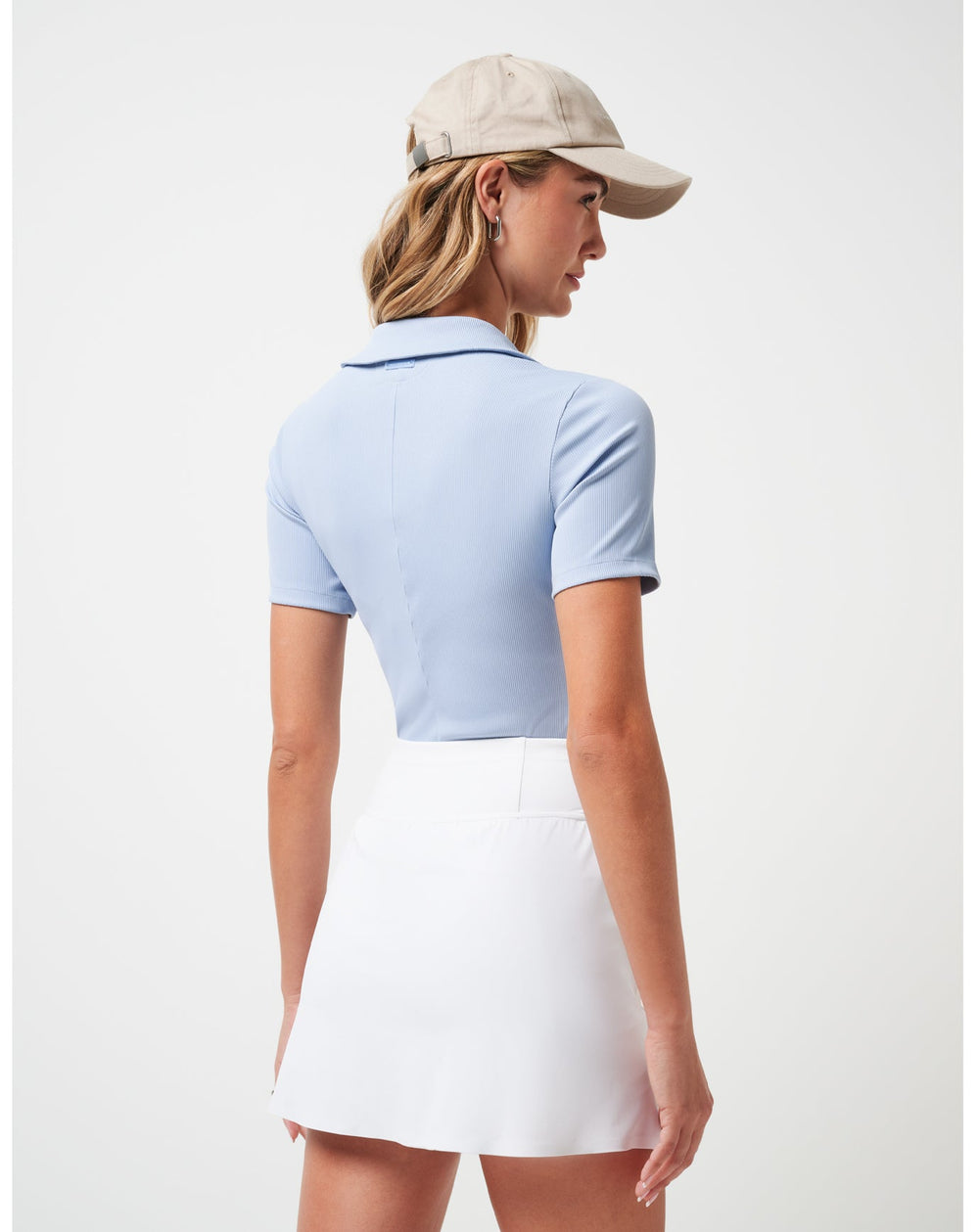 Moveknit Vneck Polo Golf/Brunnera Blue