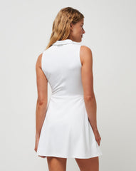 Moveknit Sleeveless Polo Dress Golf/White