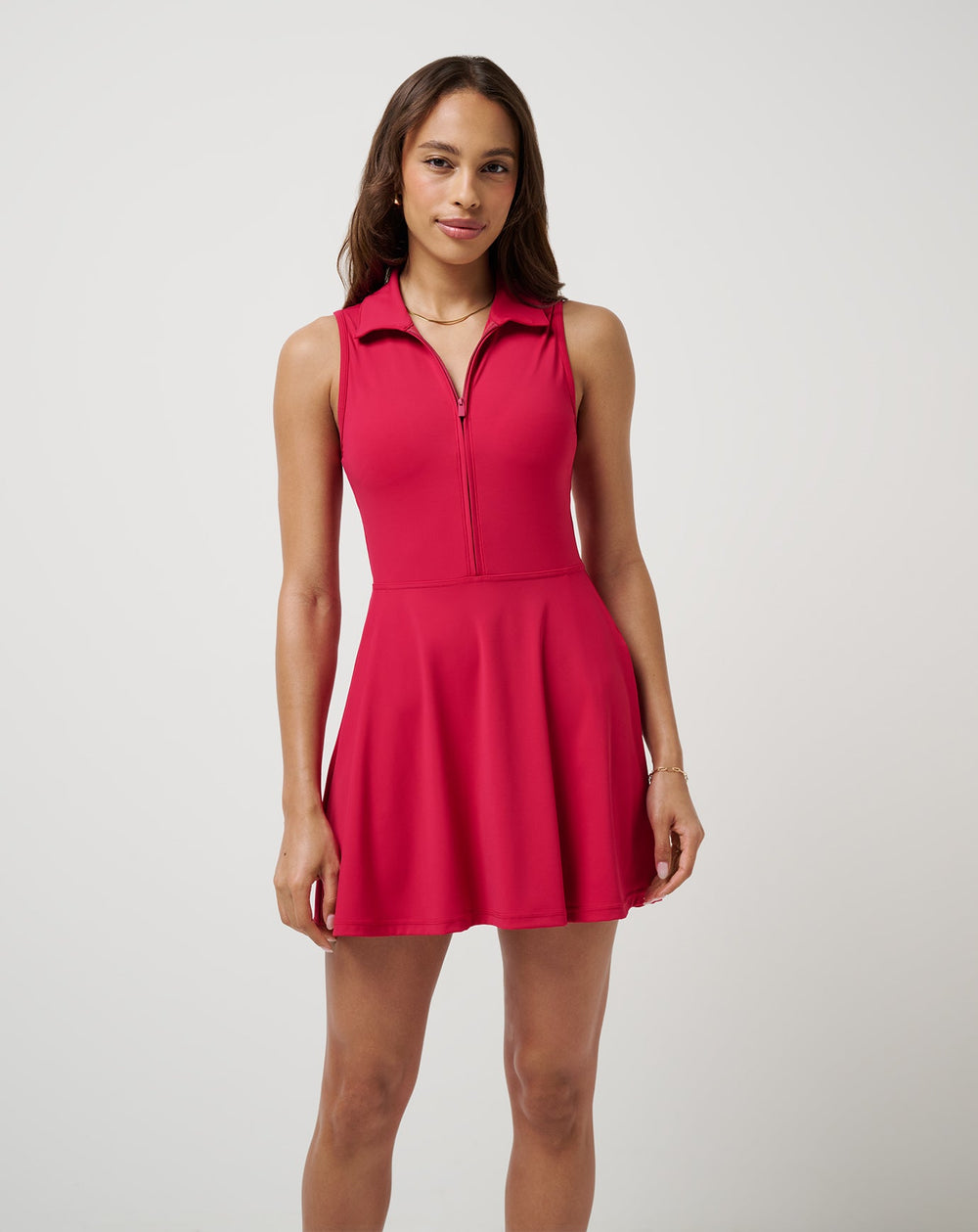 Moveknit Sleeveless Polo Dress 2.0 Golf/Persian Red