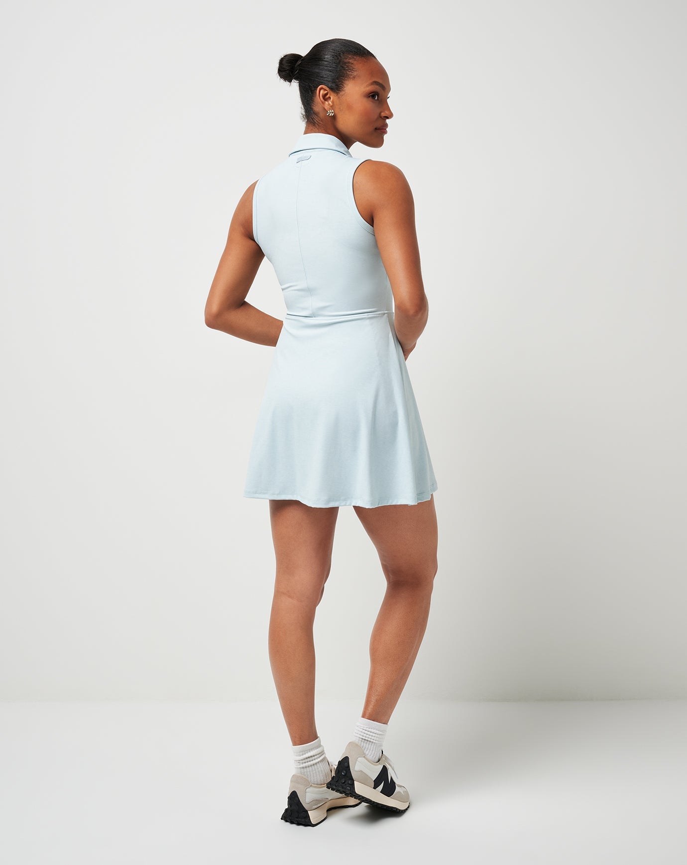 Moveknit Sleeveless Polo Dress 2.0 Golf/Heather Baby Blue