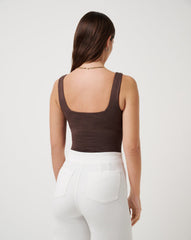 Skyline Tank Bodysuit Golf/Heather Coffee Grounds