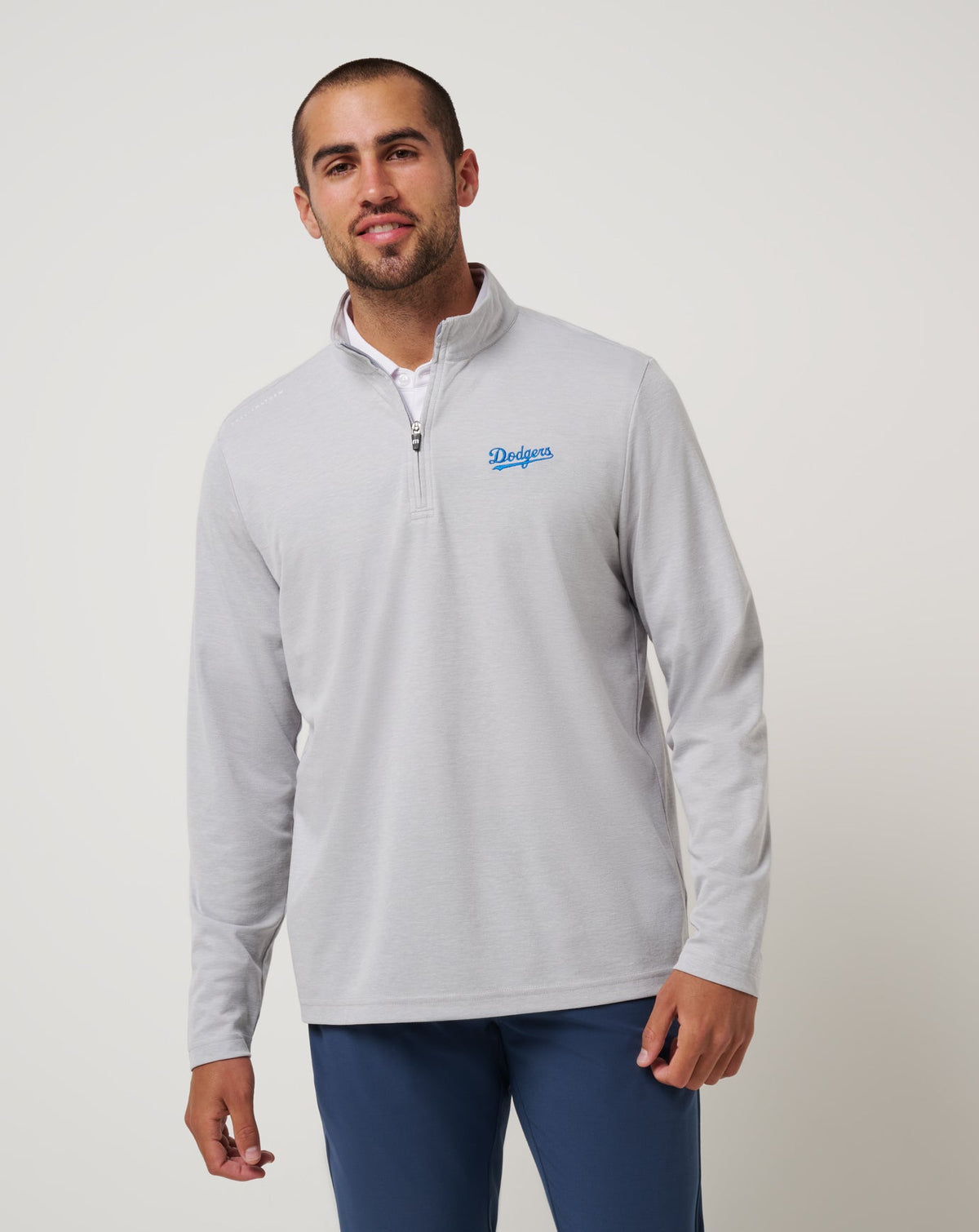 Los Angeles Dodgers Time To Tailgate Quarter Zip Game Day|New/Heather Grey