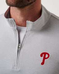 Philadelphia Phillies Time To Tailgate Quarter Zip Game Day|New/Heather Grey