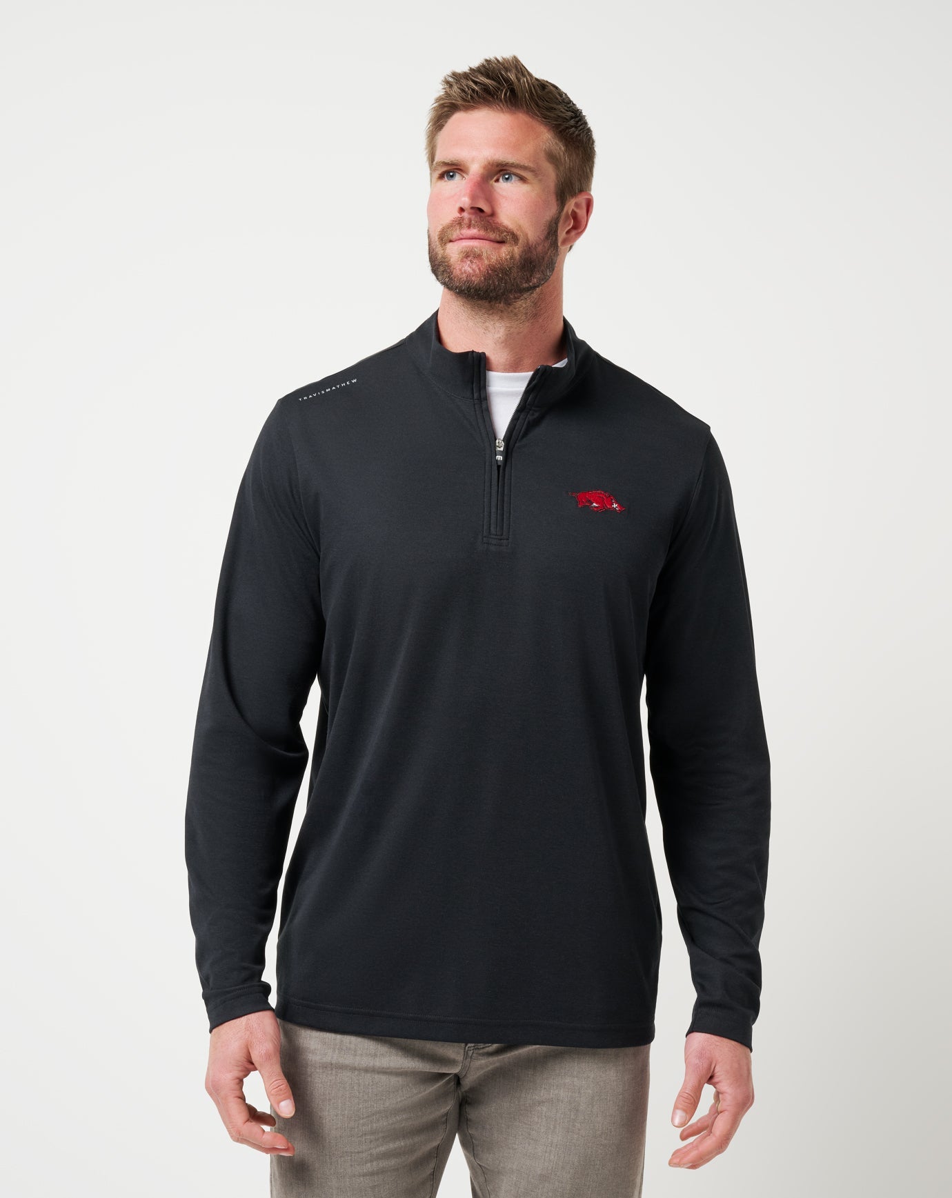 Arkansas Time To Tailgate Quarter Zip Game Day|New/Black