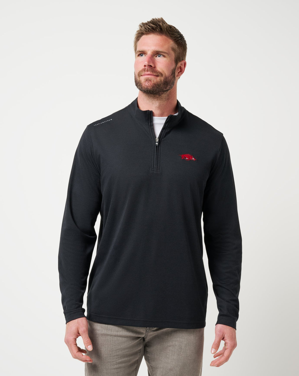 Arkansas Time To Tailgate Quarter Zip Game Day|New/Black