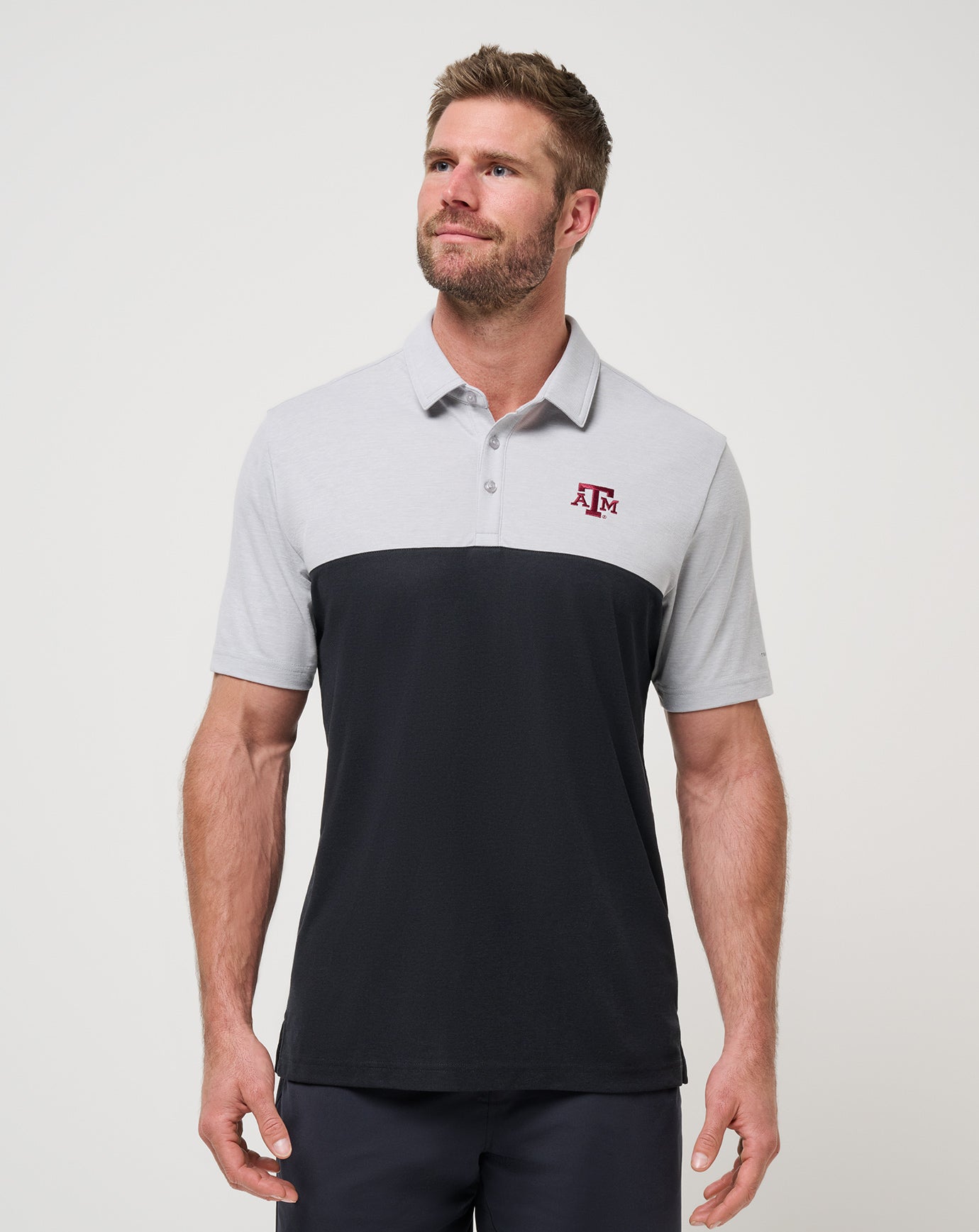 Texas A&M Drop Back Polo Game Day|New/Heather Grey/Black