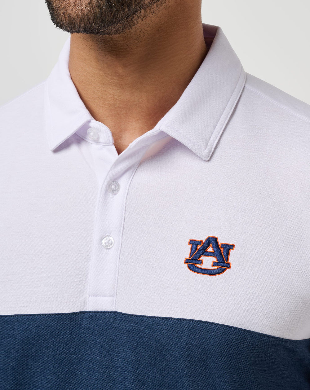 Auburn Drop Back Polo Game Day|New/White/Navy