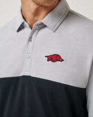Arkansas Drop Back Polo Game Day|New/Heather Grey/Black