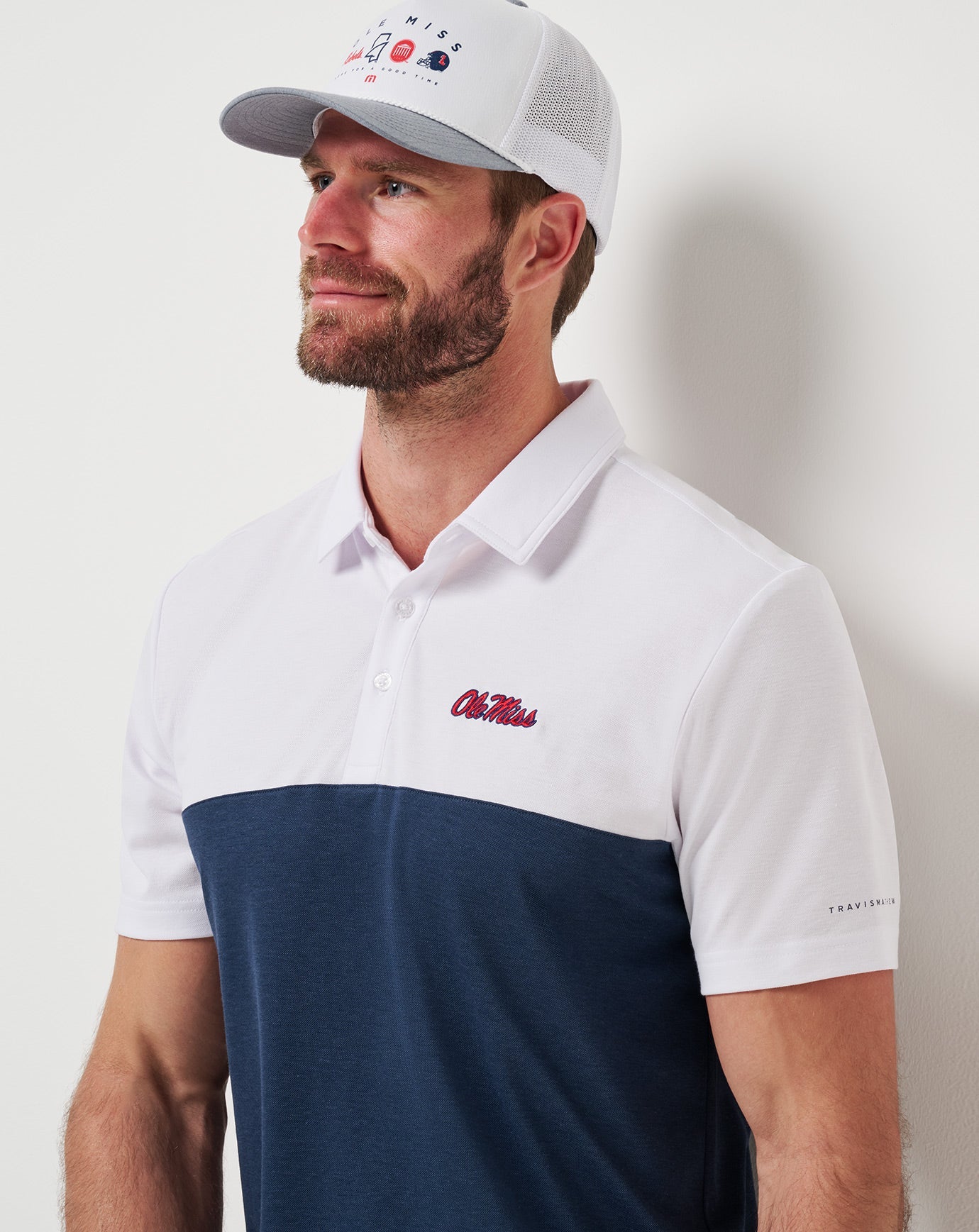 Mississippi Drop Back Polo Game Day|New/White/Navy