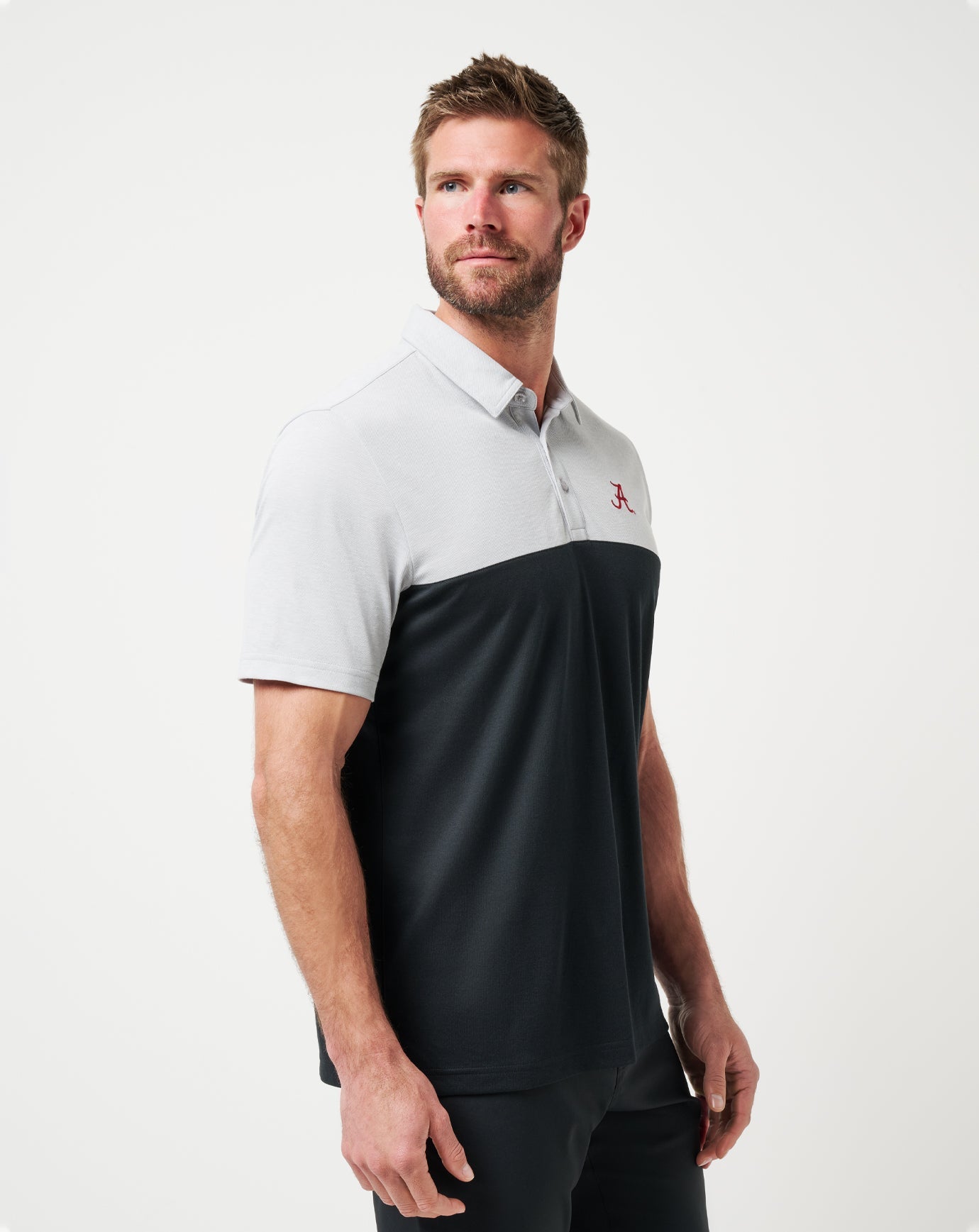 Alabama Drop Back Polo Game Day|New/Heather Grey/Black