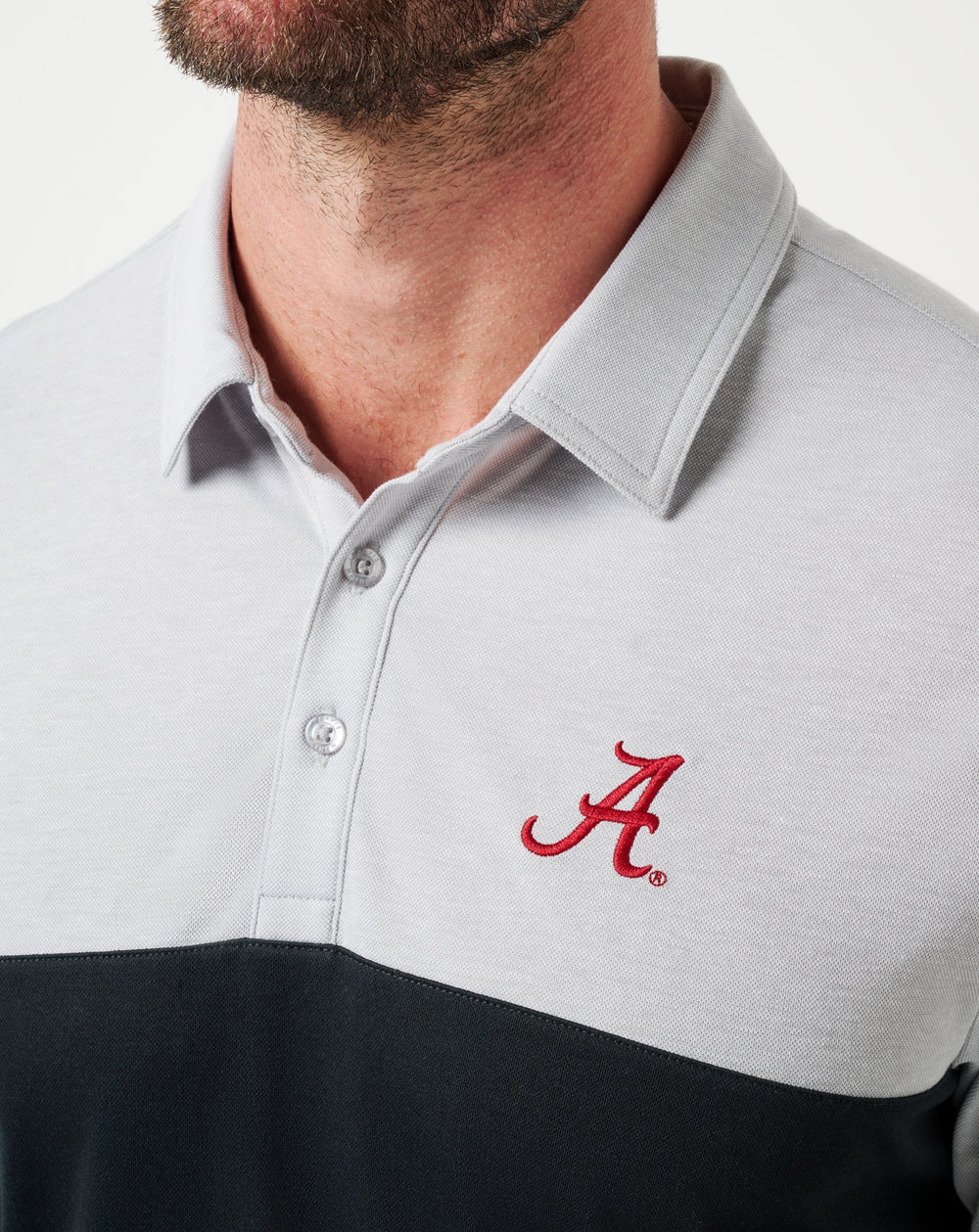 Alabama Drop Back Polo Game Day|New/Heather Grey/Black