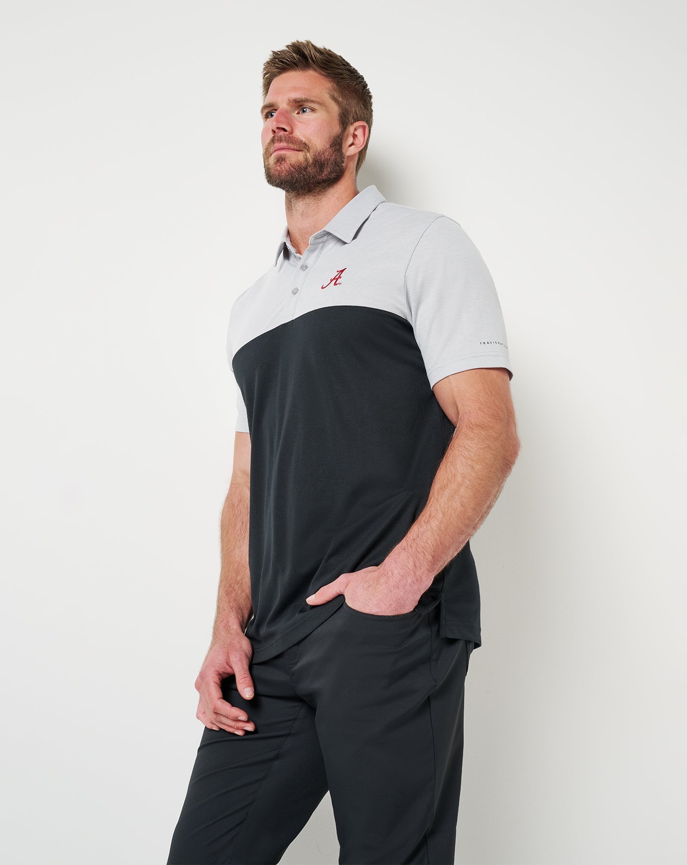 Alabama Drop Back Polo Game Day|New/Heather Grey/Black