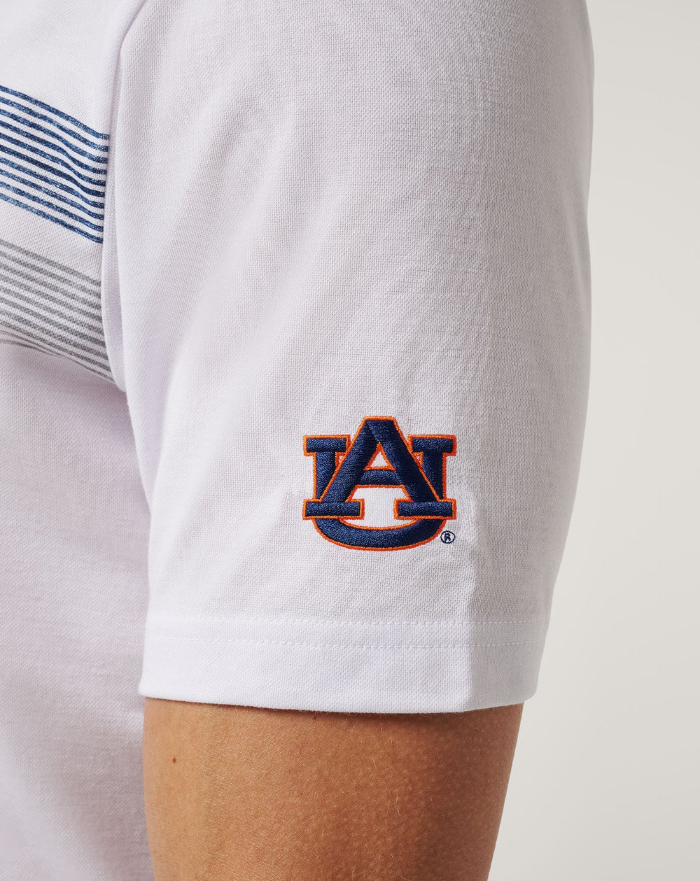 Auburn Top Recruit Polo Game Day|New/White/Navy