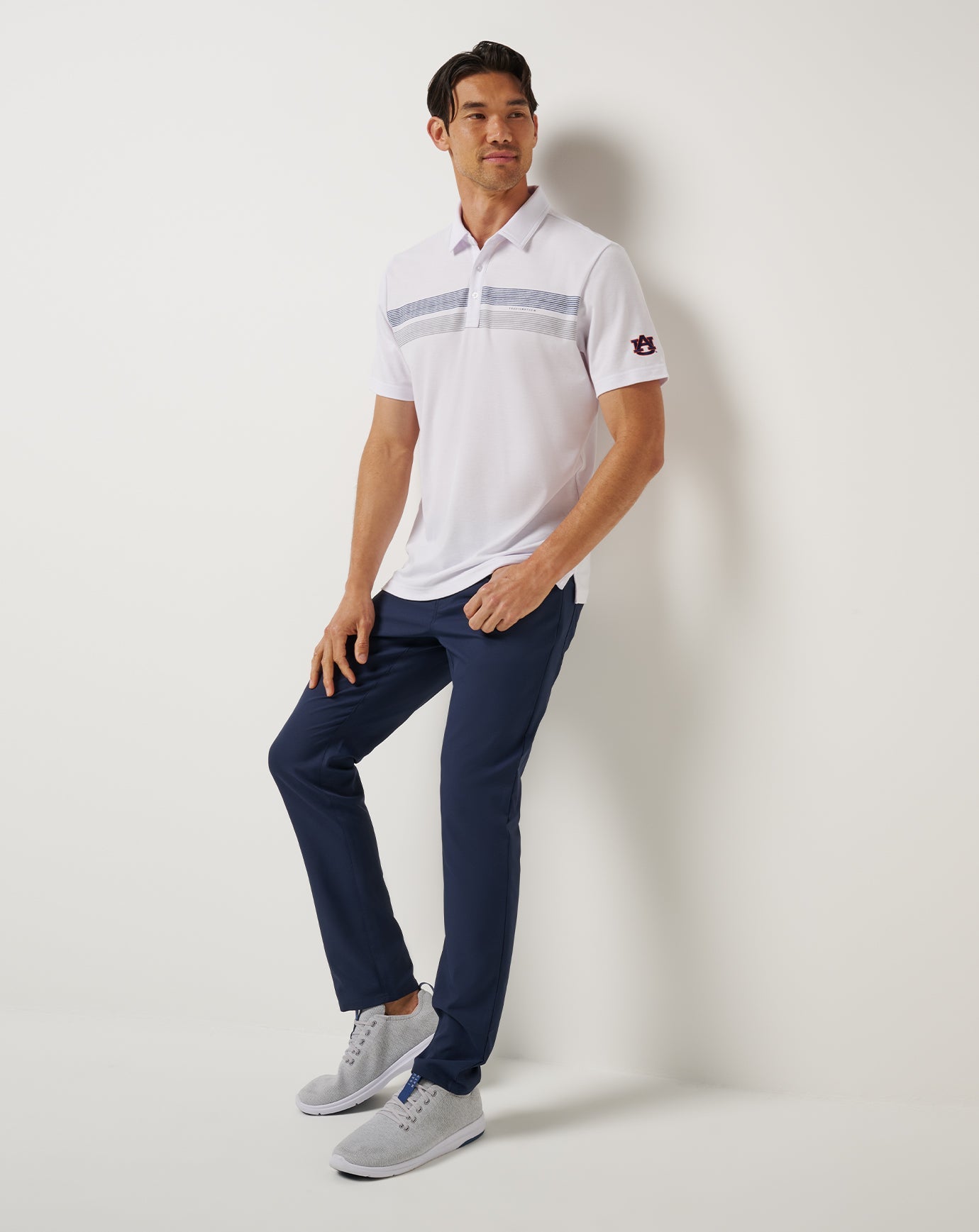 Auburn Top Recruit Polo Game Day|New/White/Navy