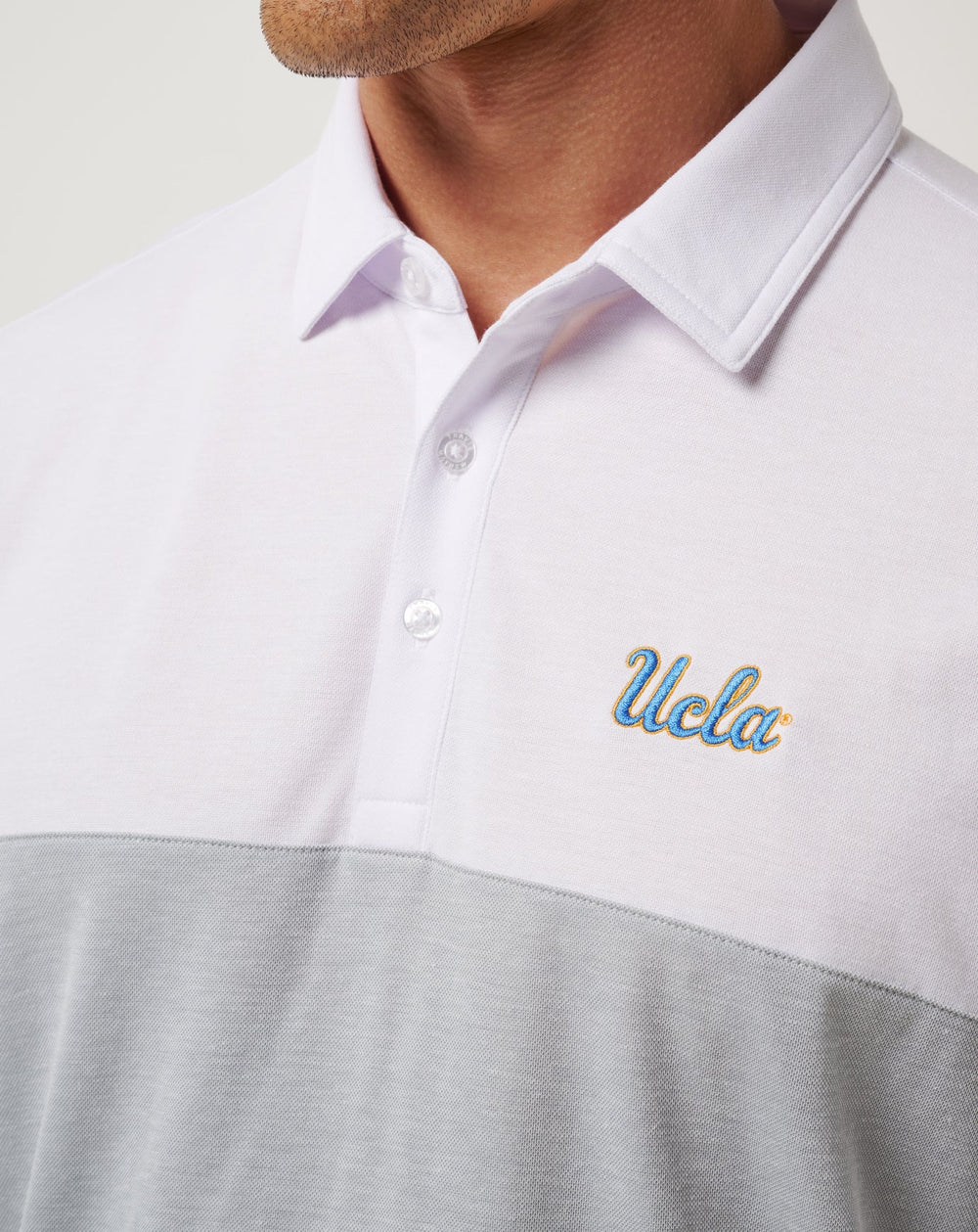 UCLA Drop Back Polo Game Day|New/White/Heather Grey