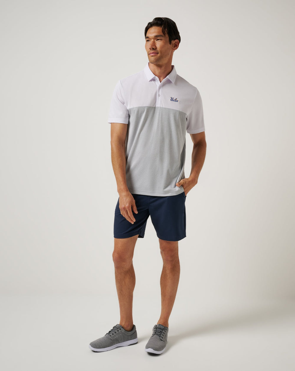 UCLA Drop Back Polo Game Day|New/White/Heather Grey