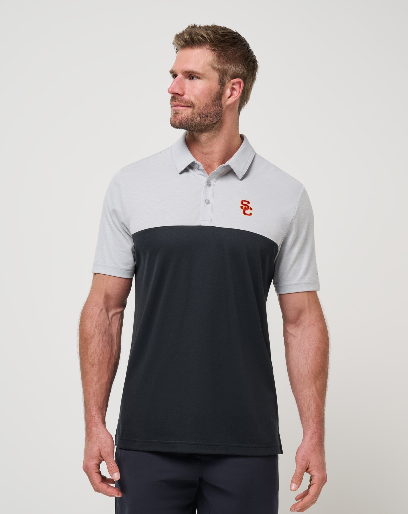 USC Drop Back Polo Game Day|New/Heather Grey/Black