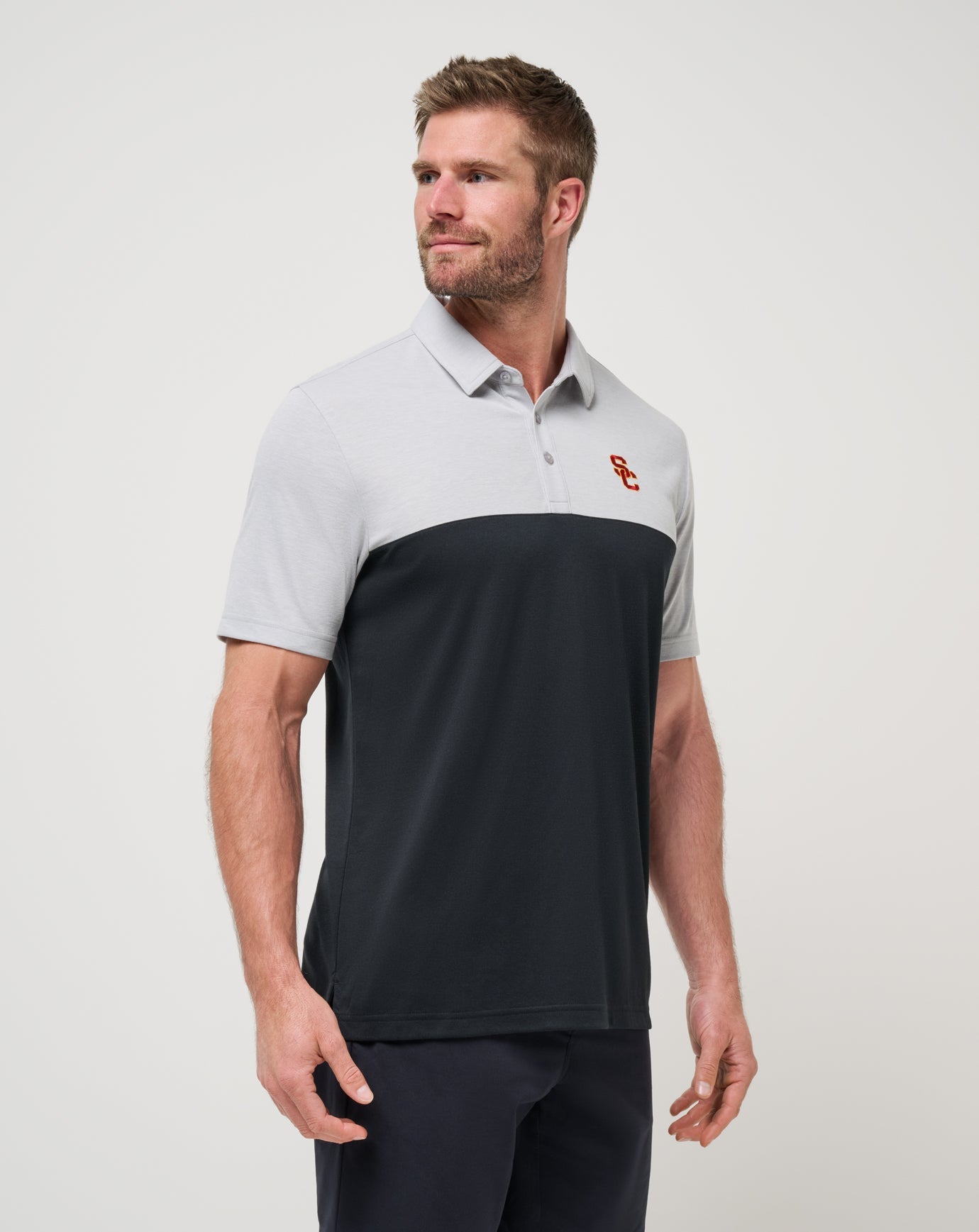 USC Drop Back Polo Game Day|New/Heather Grey/Black