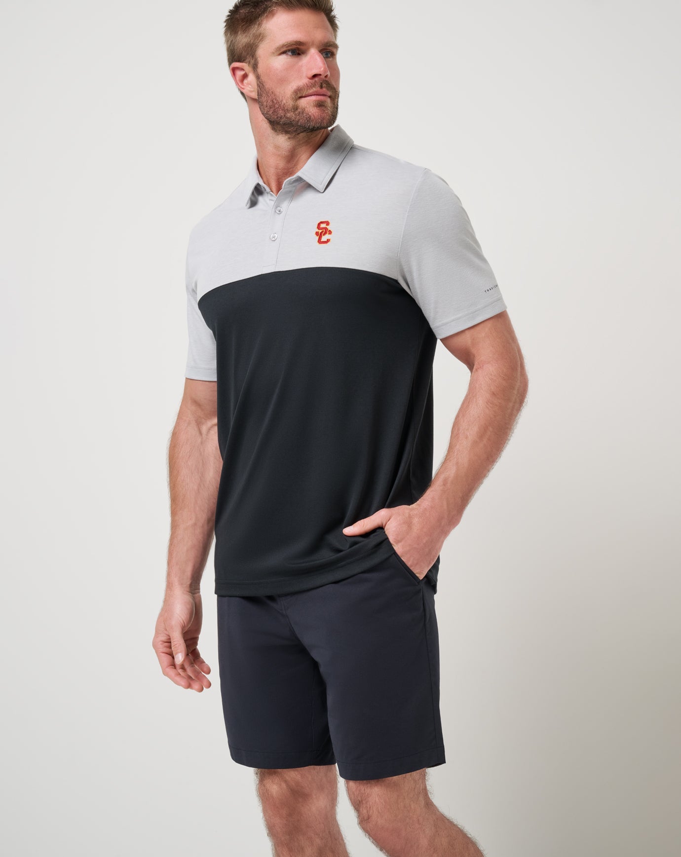 USC Drop Back Polo Game Day|New/Heather Grey/Black