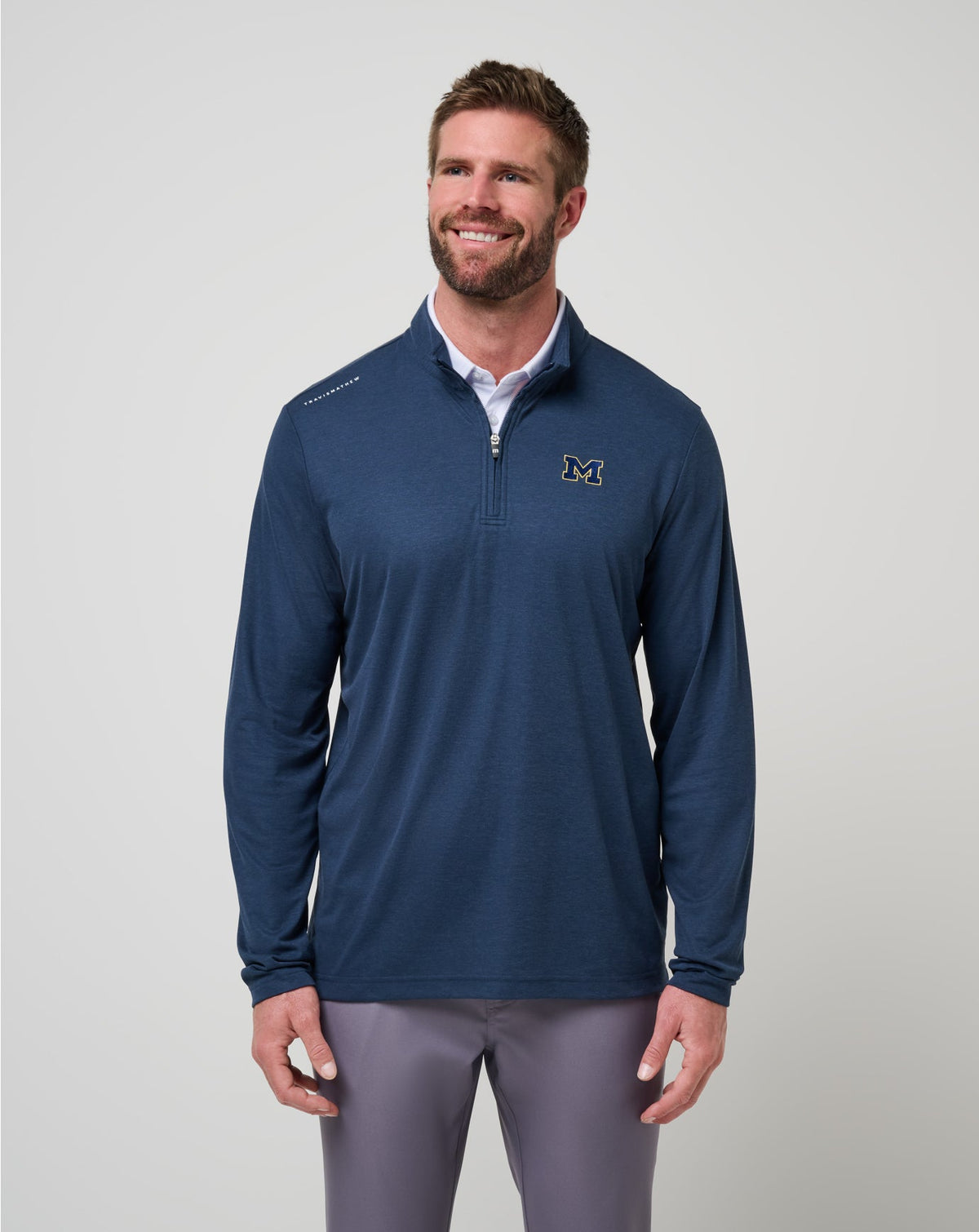 Michigan Time To Tailgate Quarter Zip Game Day|New/Navy