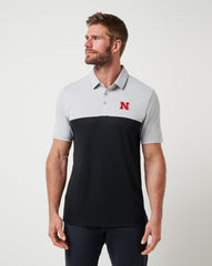 Nebraska Drop Back Polo Game Day|New/Heather Grey/Black
