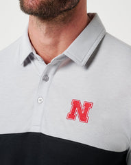 Nebraska Drop Back Polo Game Day|New/Heather Grey/Black