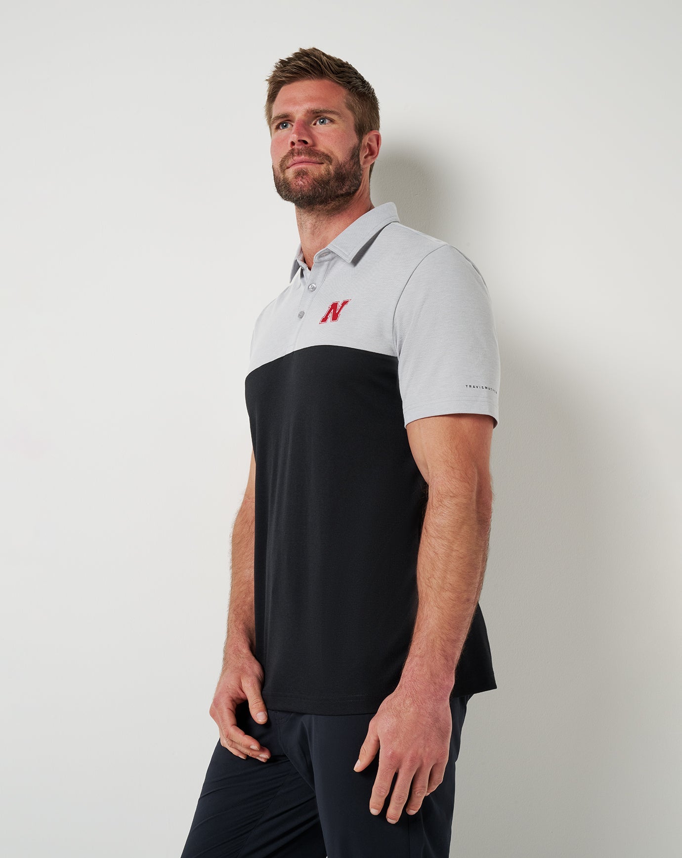 Nebraska Drop Back Polo Game Day|New/Heather Grey/Black
