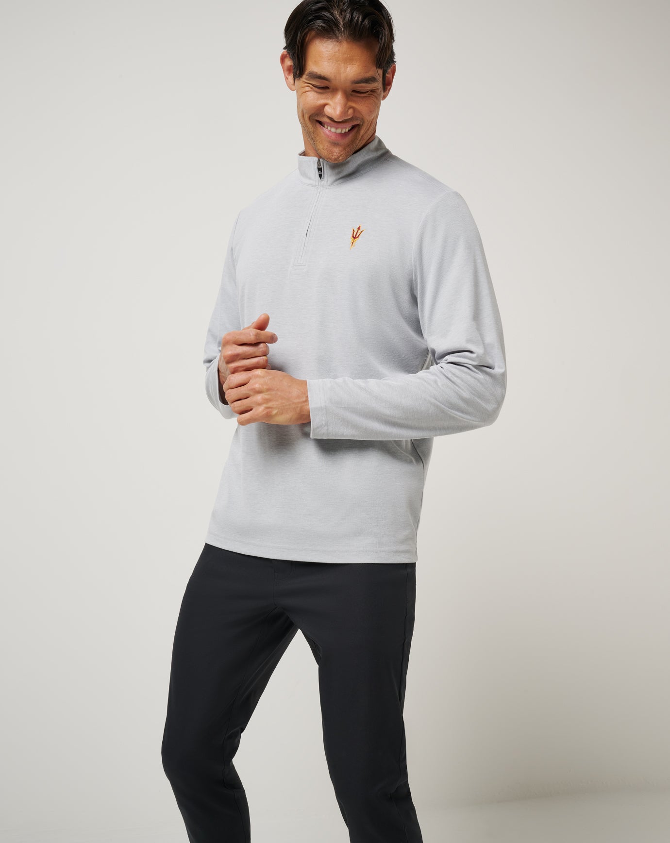 ASU Time To Tailgate Quarter Zip Game Day|New/Heather Grey