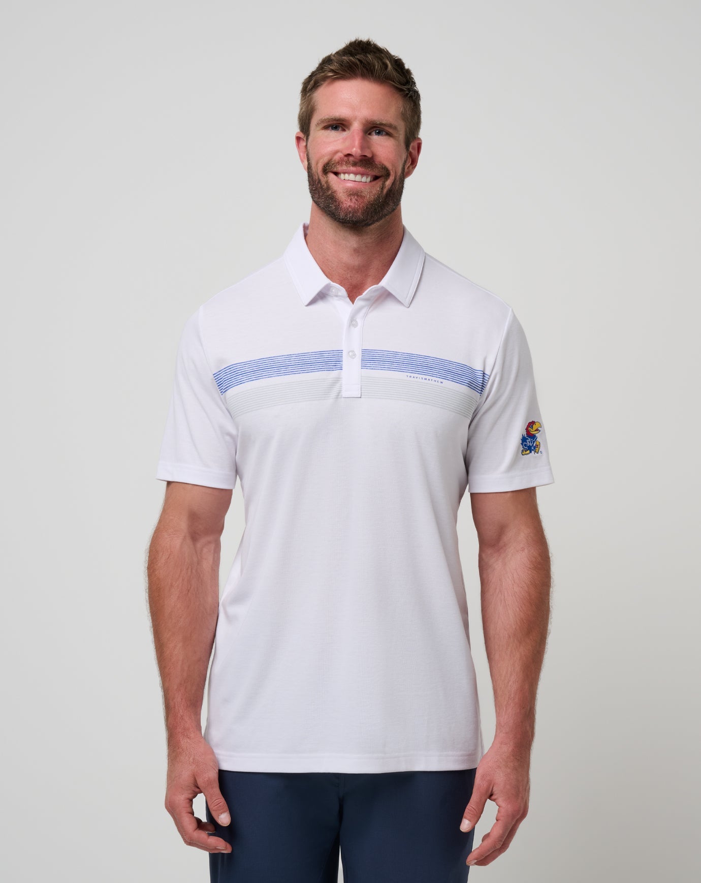 Kansas Top Recruit Polo Game Day|New/White/Blue