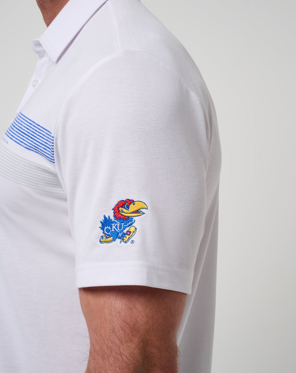 Kansas Top Recruit Polo Game Day|New/White/Blue