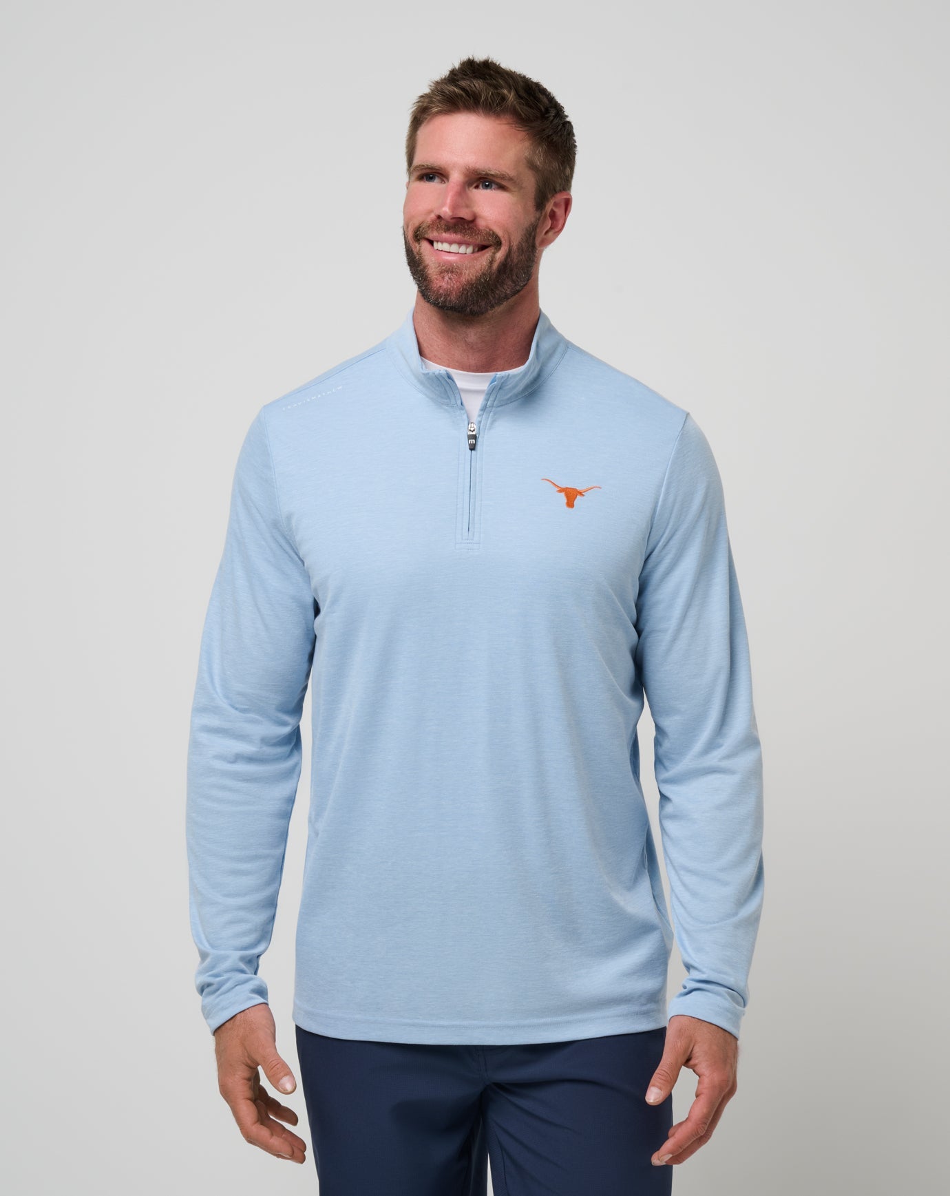 UT Austin Time To Tailgate Quarter Zip New/Heather Blue