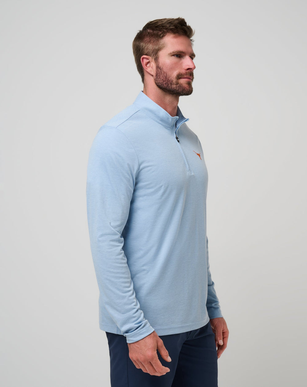 UT Austin Time To Tailgate Quarter Zip New/Heather Blue