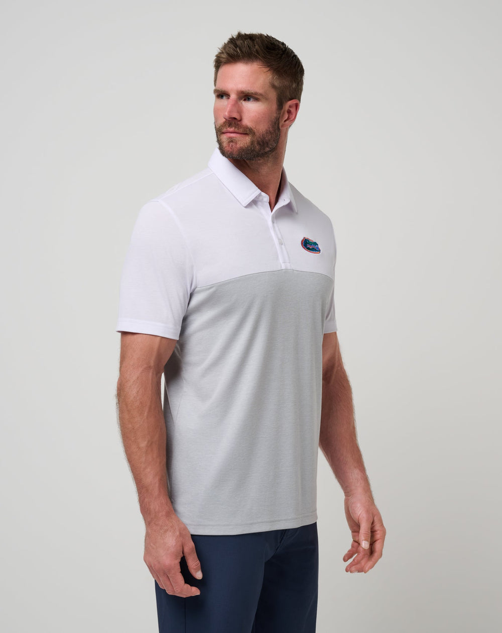 Florida Drop Back Polo New/White/Heather Grey