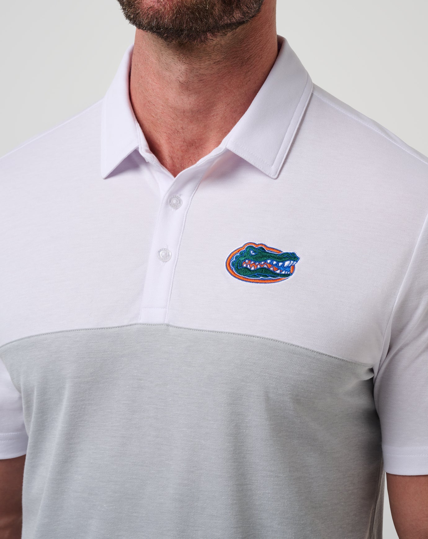 Florida Drop Back Polo New/White/Heather Grey
