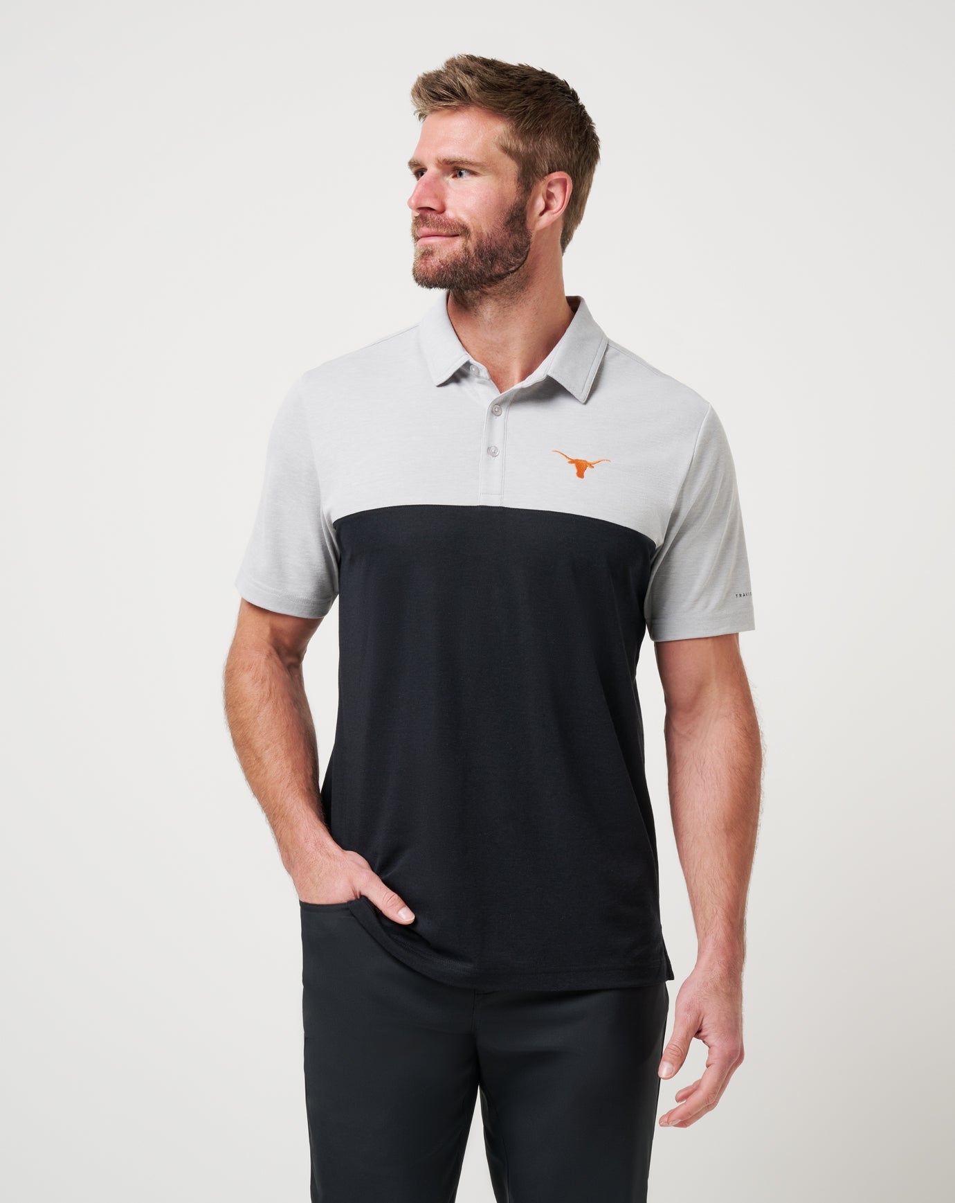UT Austin Drop Back Polo New/Heather Grey/Black