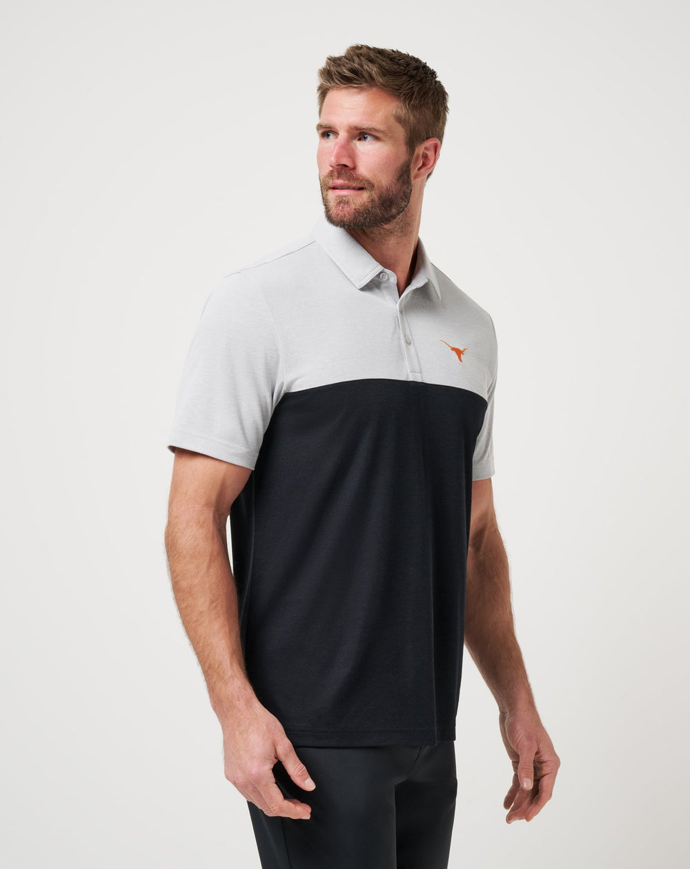 UT Austin Drop Back Polo New/Heather Grey/Black