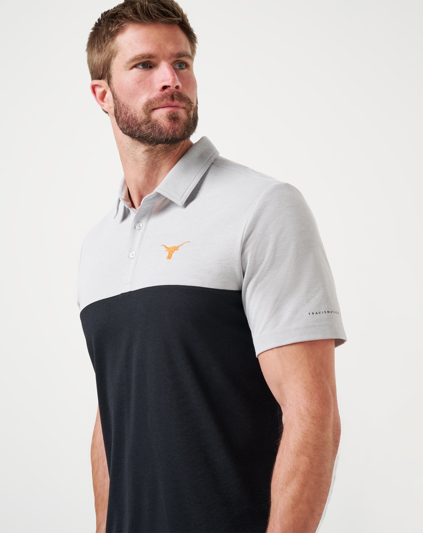 UT Austin Drop Back Polo New/Heather Grey/Black