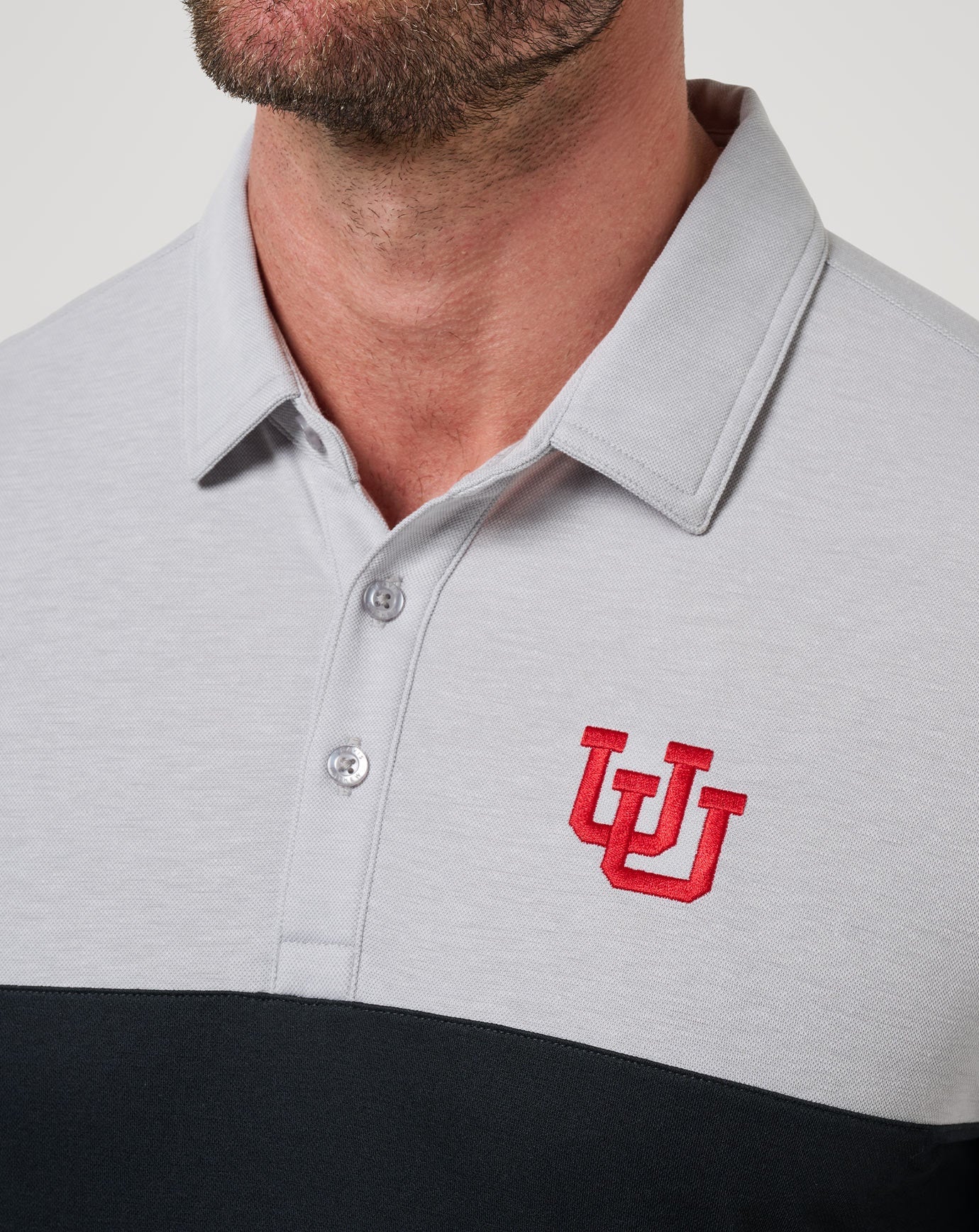 Utah Drop Back Polo New/Heather Grey/Black