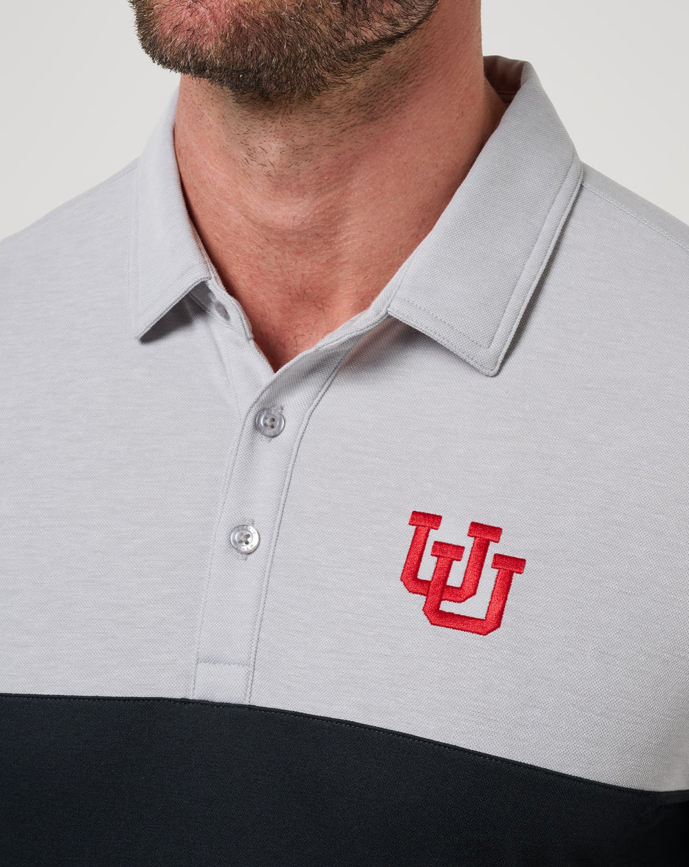 Utah Drop Back Polo New/Heather Grey/Black