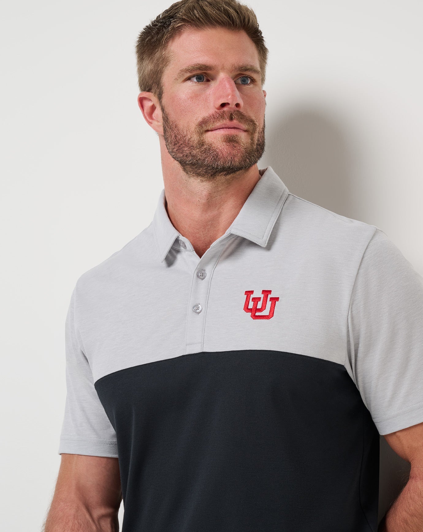 Utah Drop Back Polo New/Heather Grey/Black
